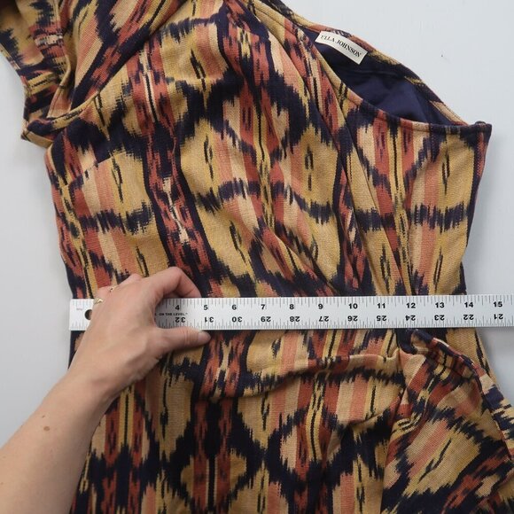 Ulla Johnson Idra Ikat Print One Shoulder Dress Size 4 - Picture 7 of 10